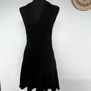 Sleeveless Black Mini Dress with V-Neck